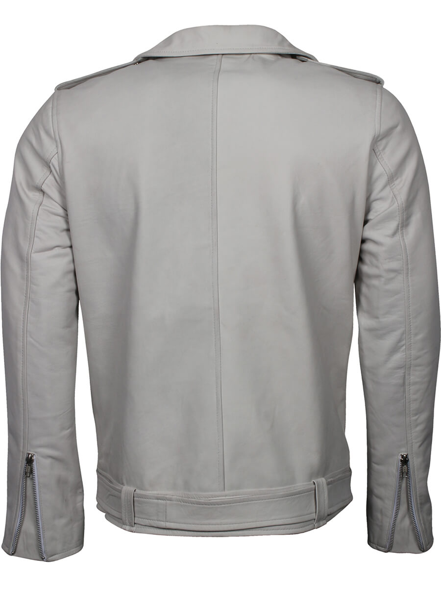 Men's White Brando Biker Jacket
