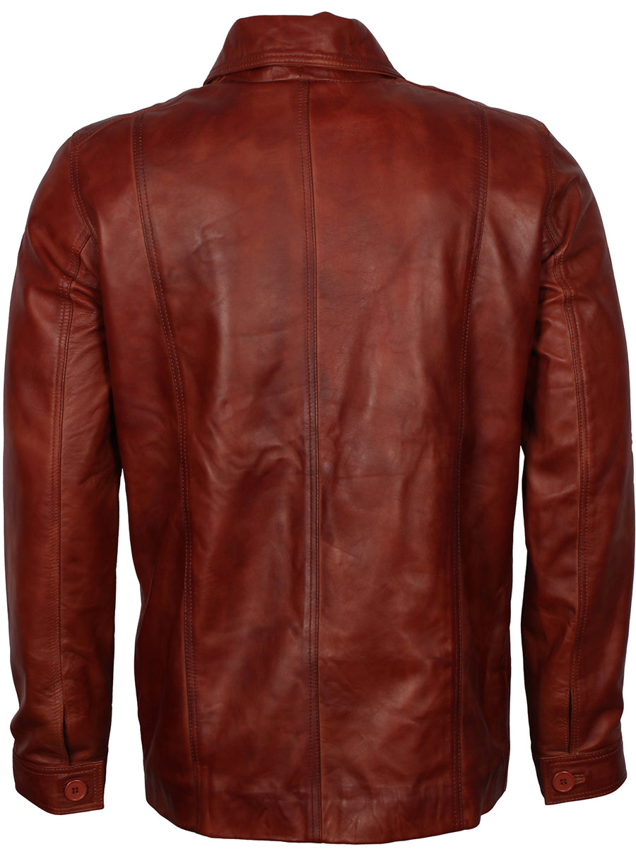 Men's WW2 Military Style Leather Coat