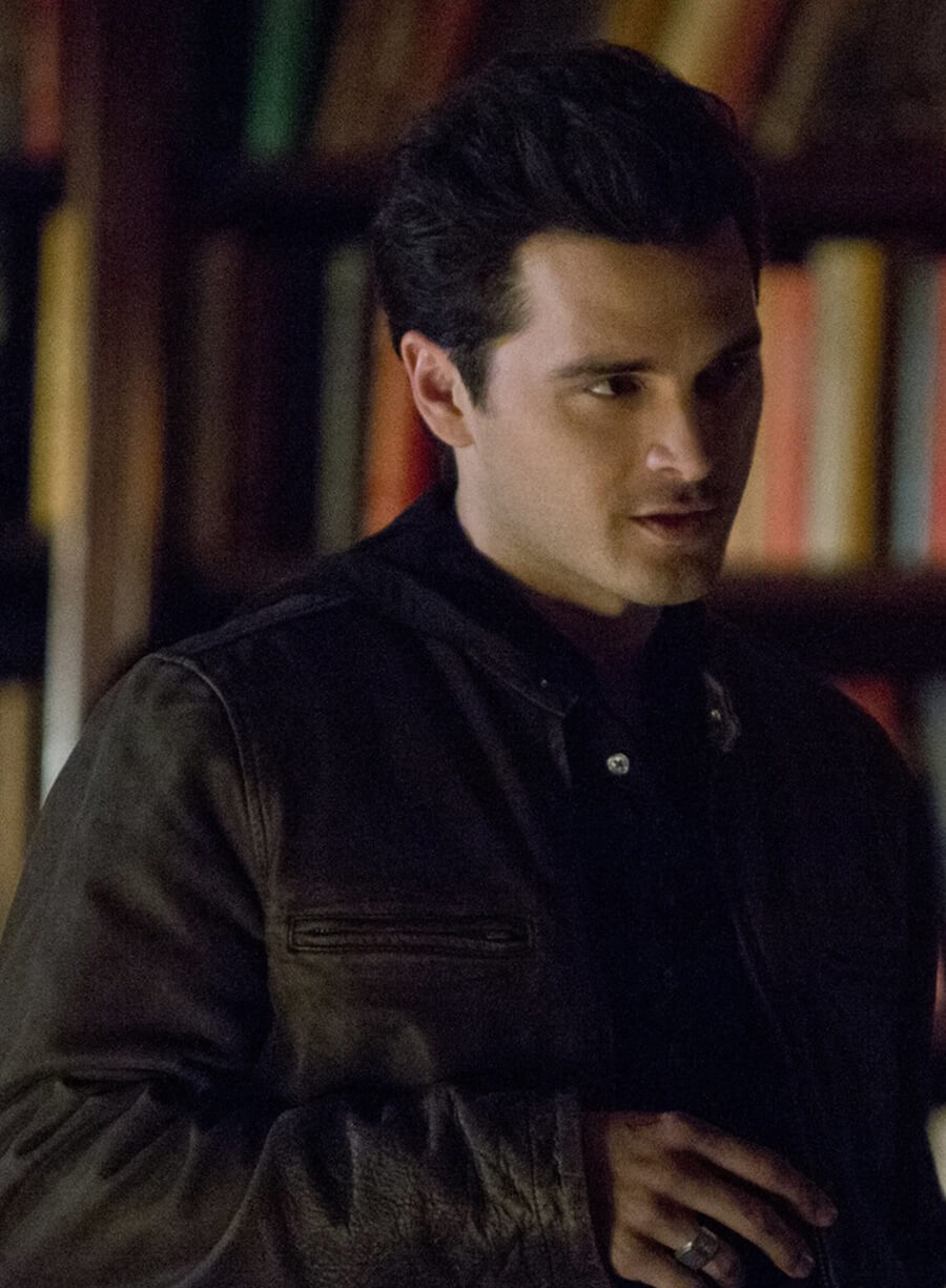 Michael Malarkey The Vampire Diaries Black Leather Jacket