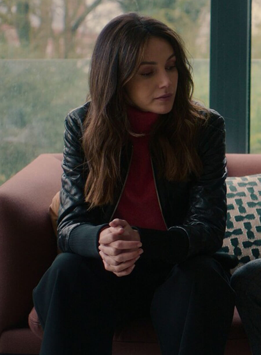 Michelle Keegan Fool Me Once Black Leather Quilted Jacket