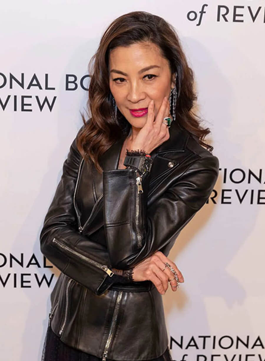 Michelle Yeoh Black Leather Jacket