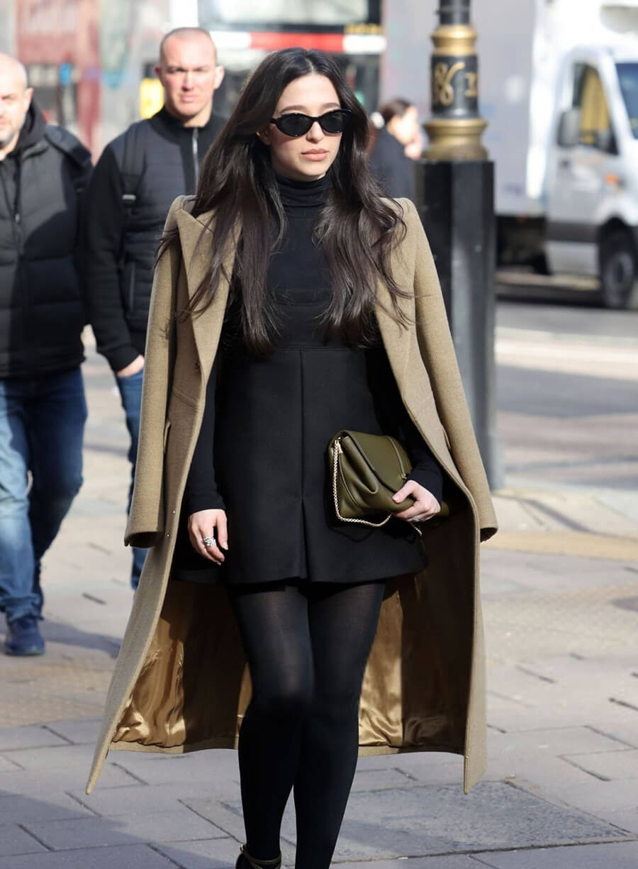 Mikey Madison Brown Wool Coat