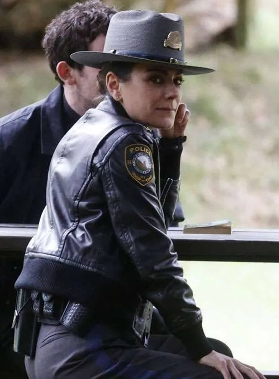 Mila Kunis Wake Up Dead Man 2025 Bomber Leather Jacket