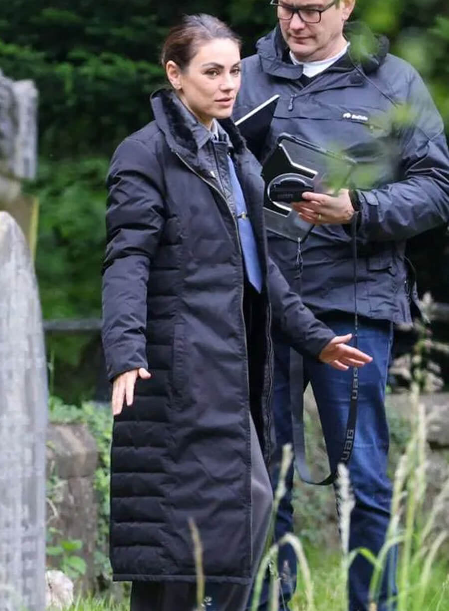 Mila Kunis Wake Up Dead Man 2025 Trench Coat