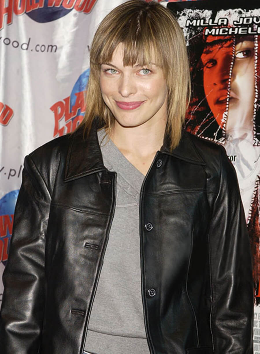 Milla Jovovich Black Leather Jacket
