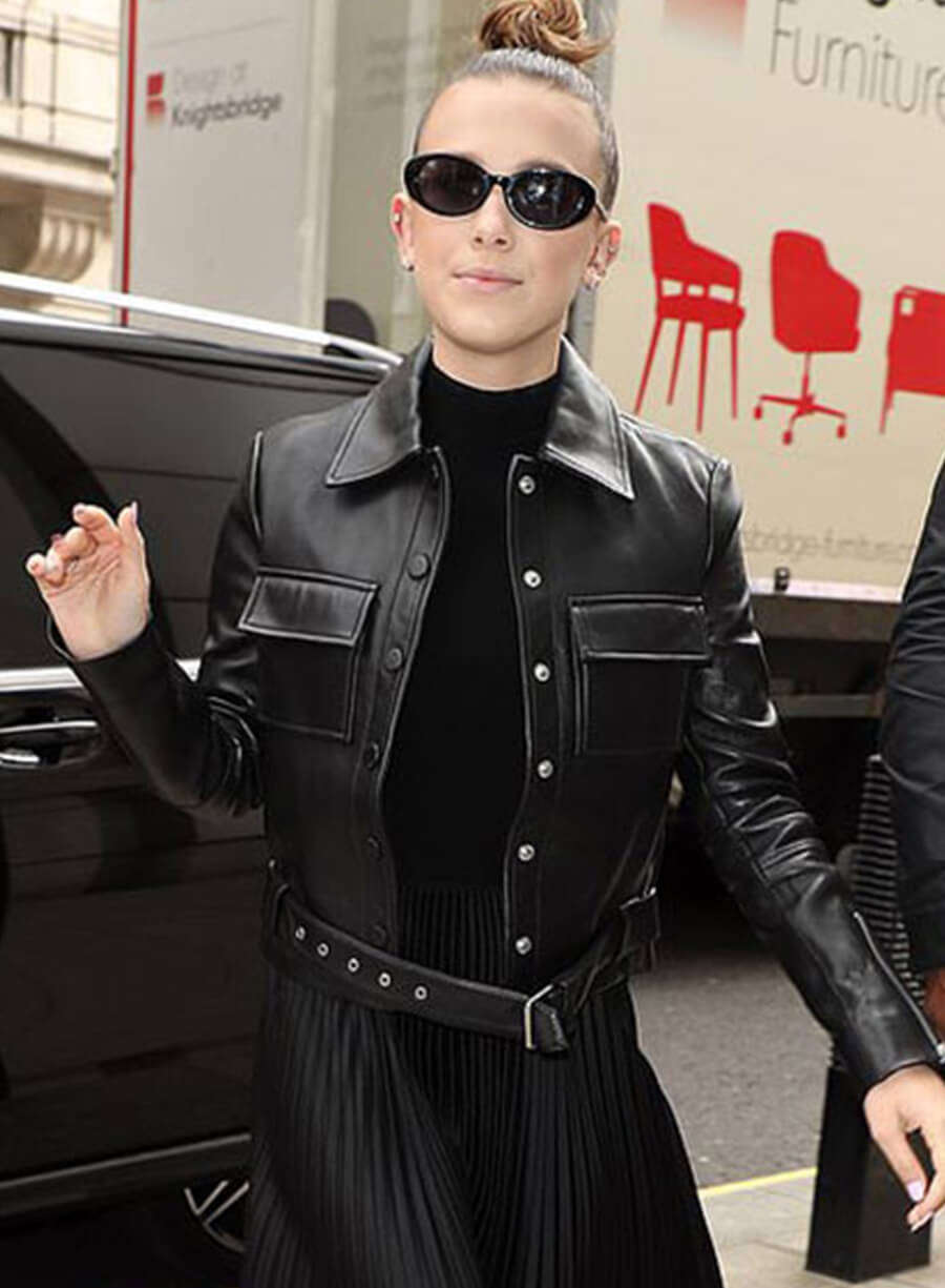 Millie Bobby Black Leather Jacket