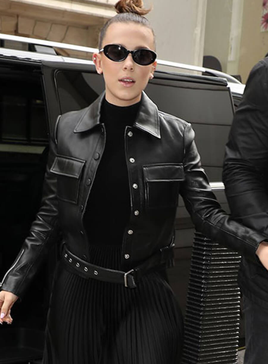 Millie Bobby Black Leather Jacket