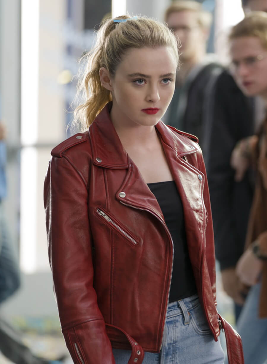 Millie Kessler Freaky Red Leather Biker Jacket