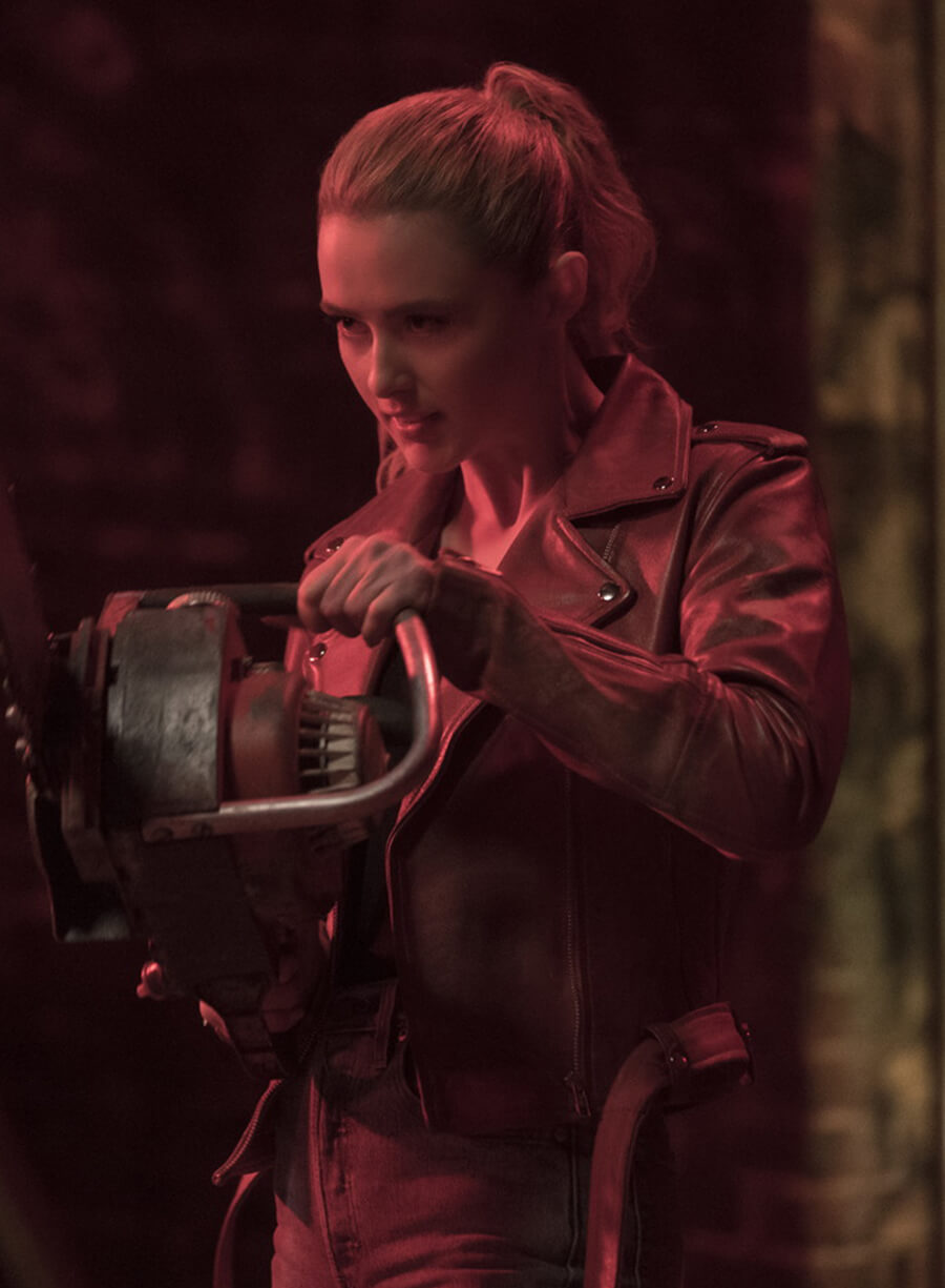 Millie Kessler Freaky Red Leather Biker Jacket