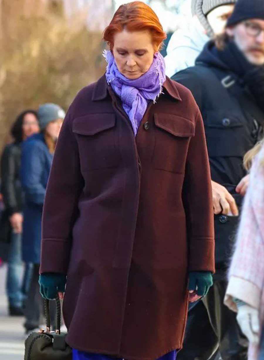 Miranda Hobbes And Just Like That S02 Brown Coat