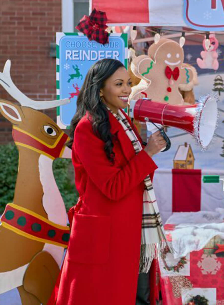 Mishael Morgan Christmas with a Kiss Red Coat