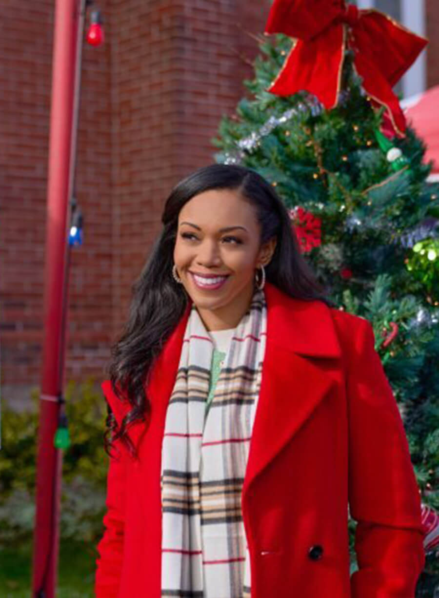 Mishael Morgan Christmas with a Kiss Red Coat