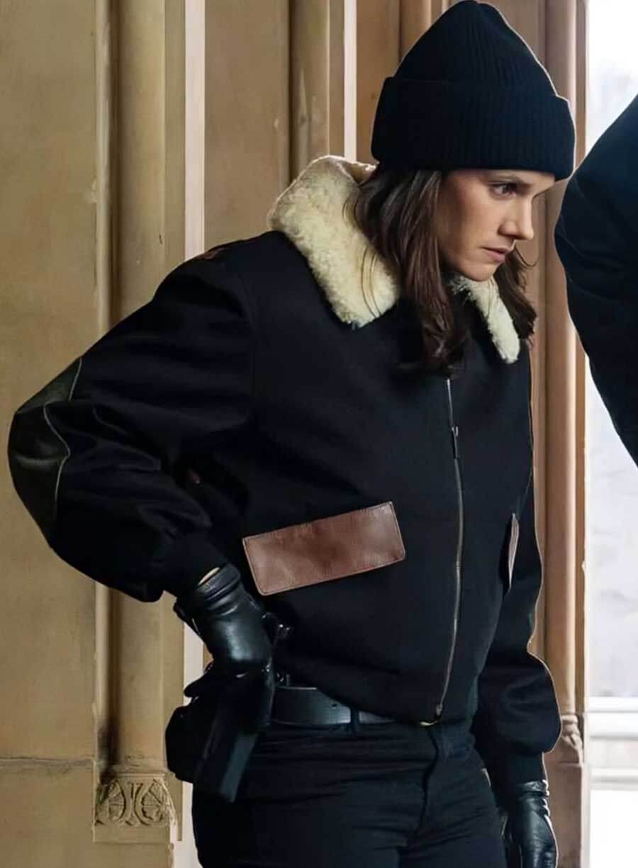 Missy Peregrym FBI S07 Shearling Bomber Jacket