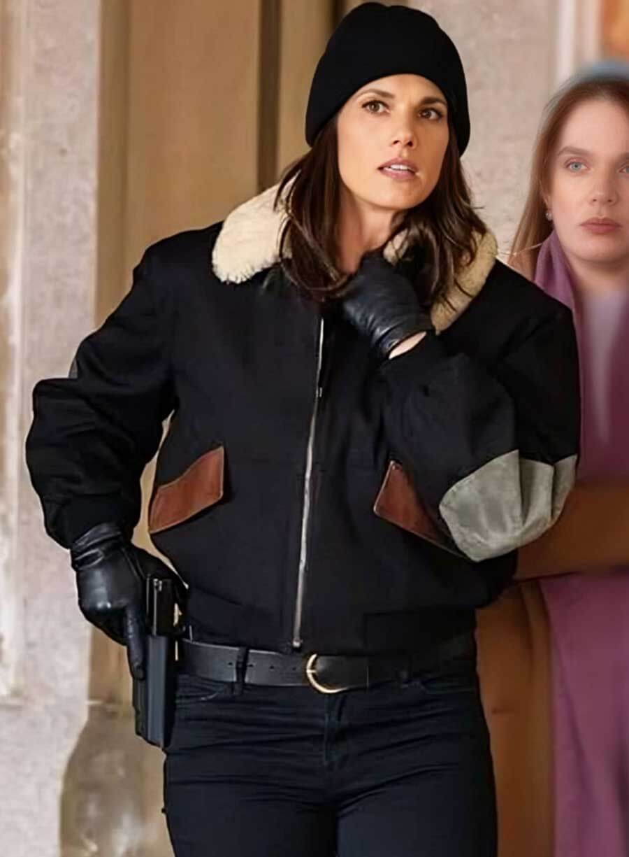 Missy Peregrym FBI S07 Shearling Bomber Jacket
