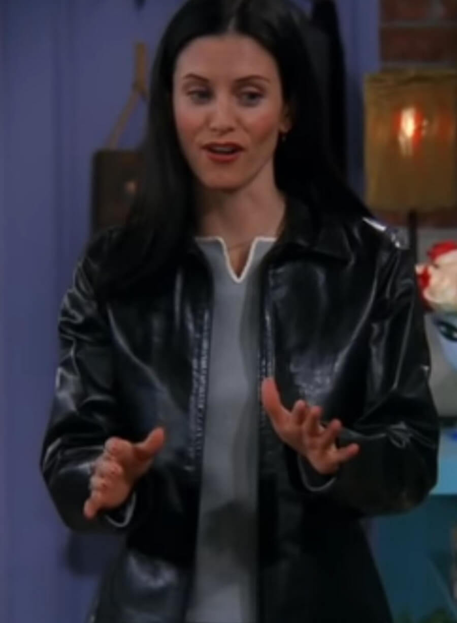 Monica Geller Friends Black Leather Jacket