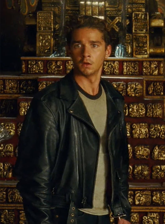 Mutt Willams Indiana Jones 4 Black Leather Jacket