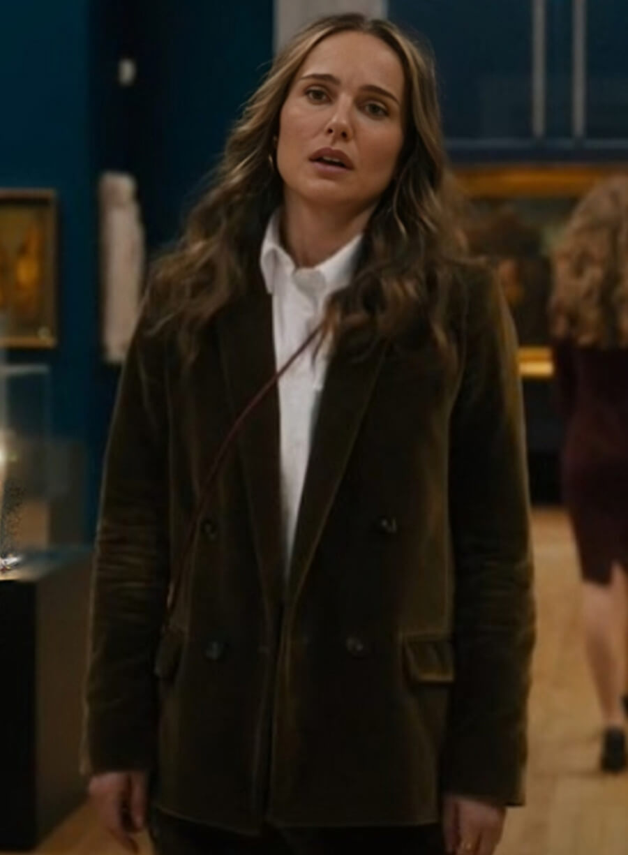 Natalie Portman Fountain Of Youth 2025 Velvet Brown Blazer