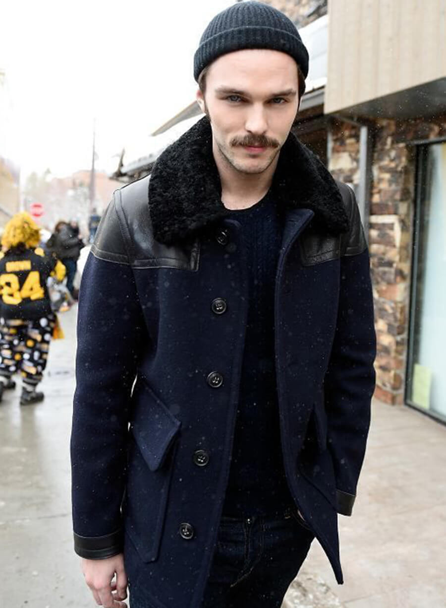 Nicholas Hoult Blue Wool Jacket