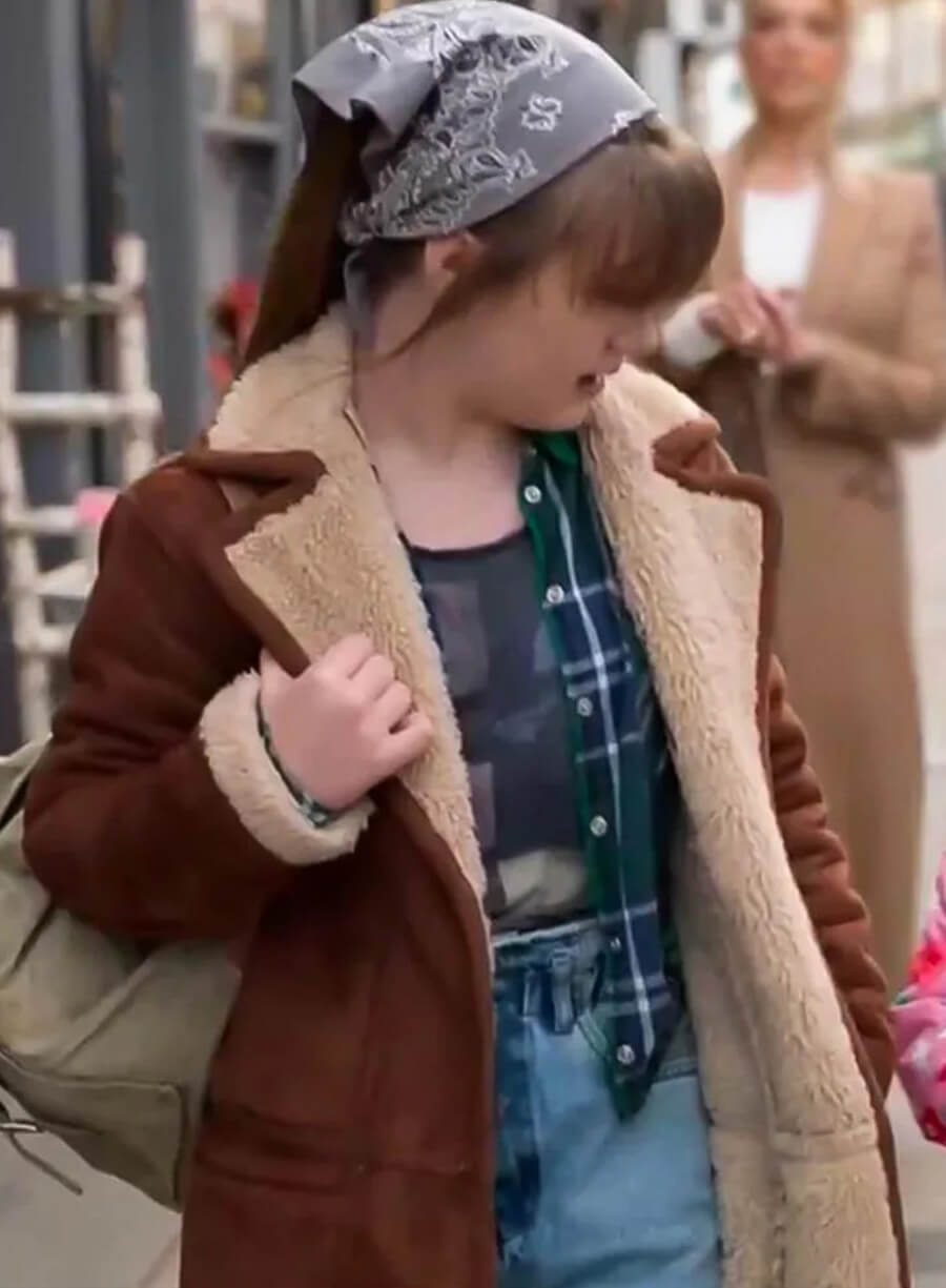 Nora Ted Lasso S03 Shearling Brown Suede Leather Jacket