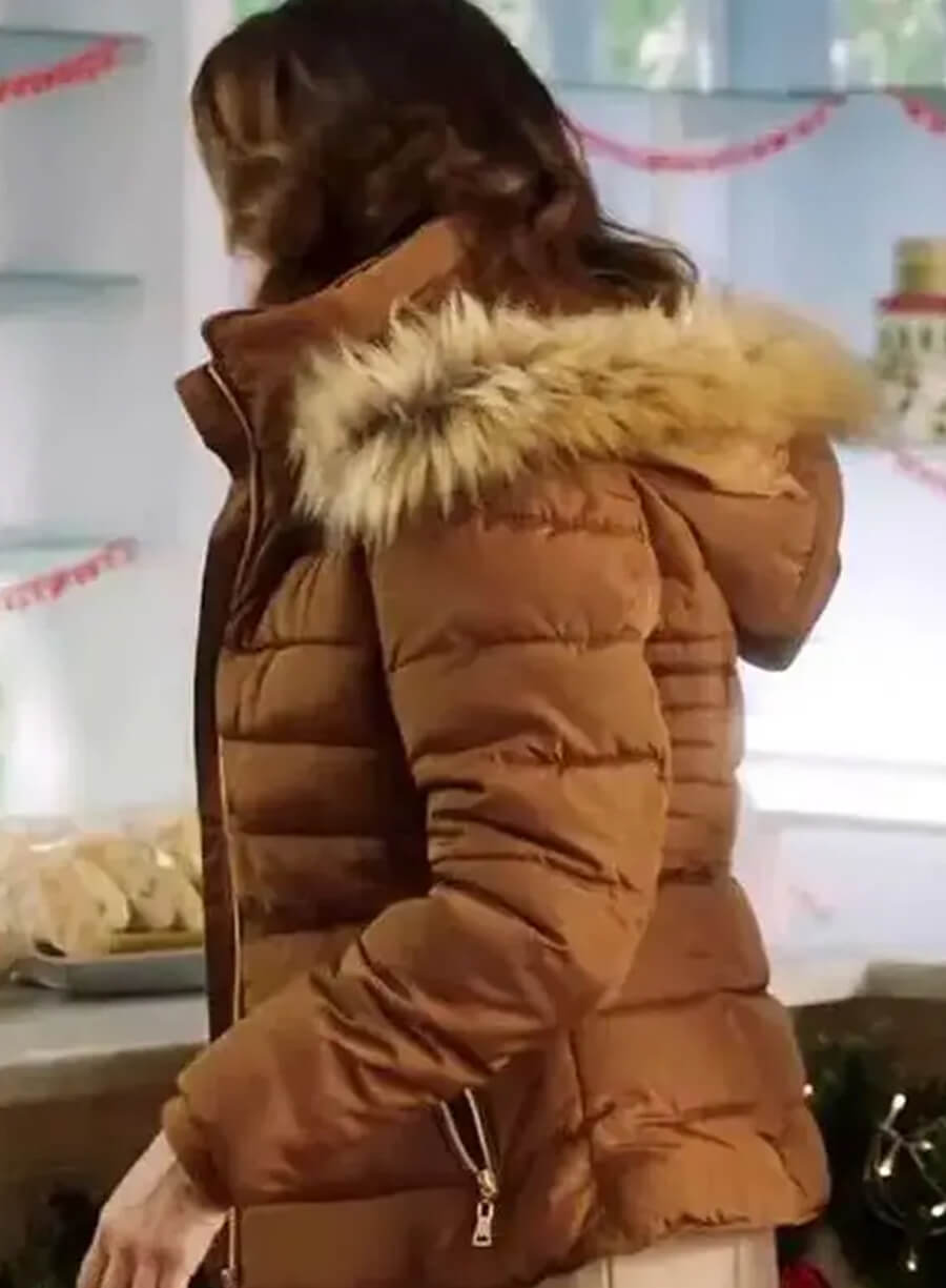 Nora Winters How to Fall in Love by Christmas Brown Puffer Jacket