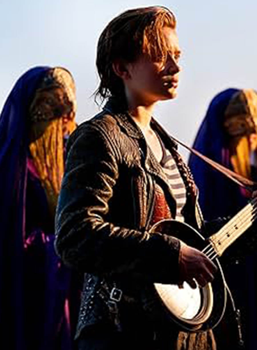 O Dessa 2025 Sadie Sink Black Leather Jacket