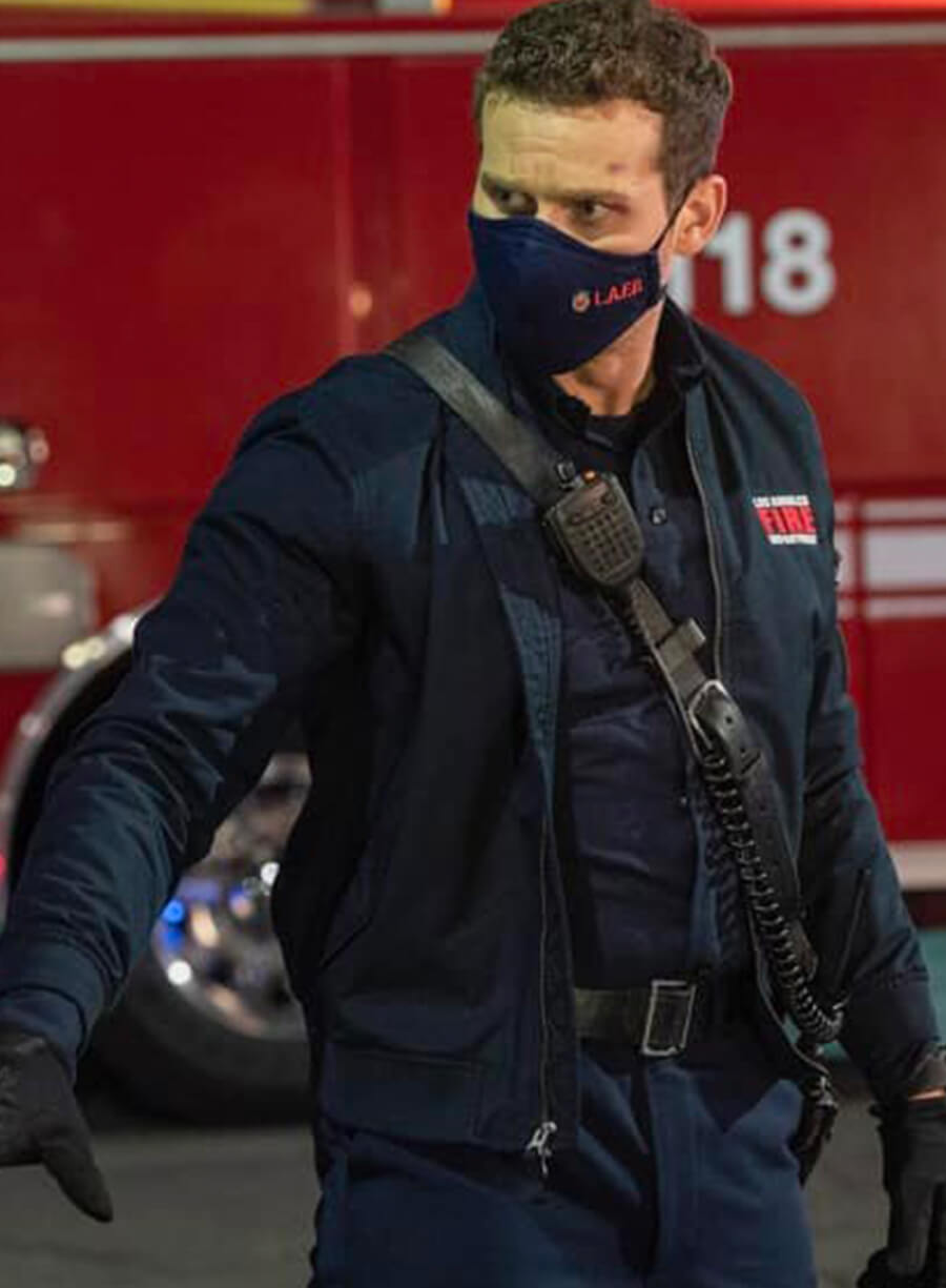Oliver Stark 9-1-1 Blue Cotton Jacket