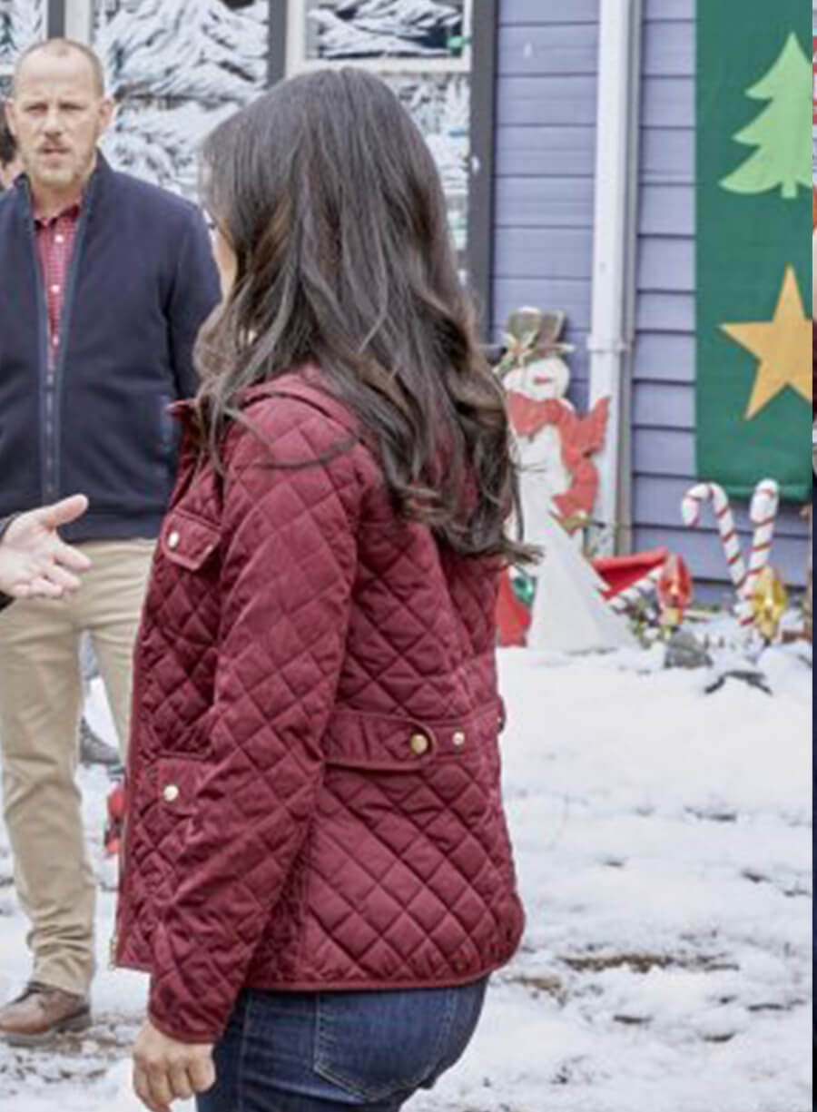 Olivia Ardem You, Me & the Christmas Trees Red Satin Jacket