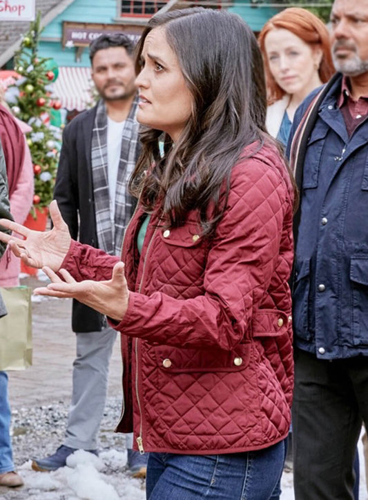 Olivia Ardem You, Me & the Christmas Trees Red Satin Jacket