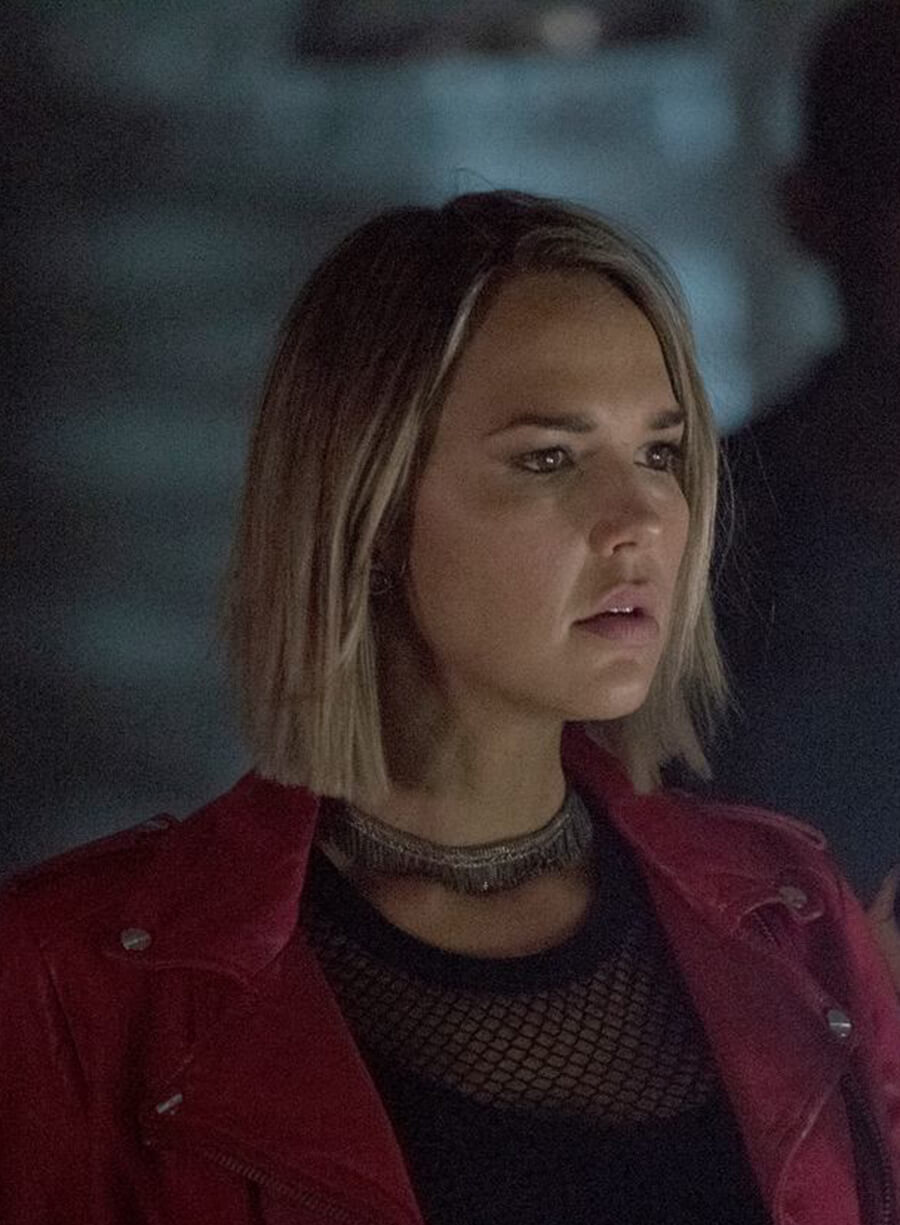 Olivia Charity Midnight Texas Pink Leather Biker Jacket