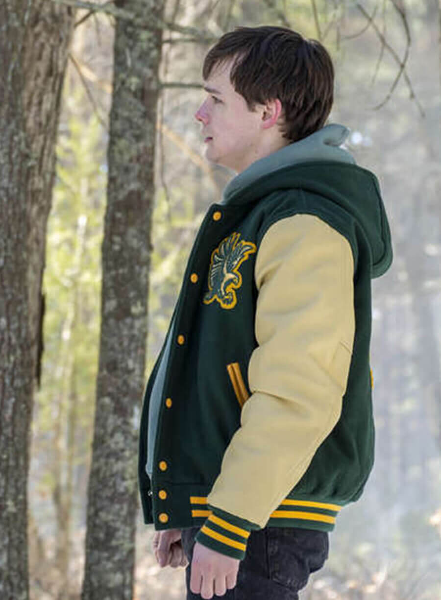 Oscar Wahlberg Dexter New Blood Green Varsity Jacket