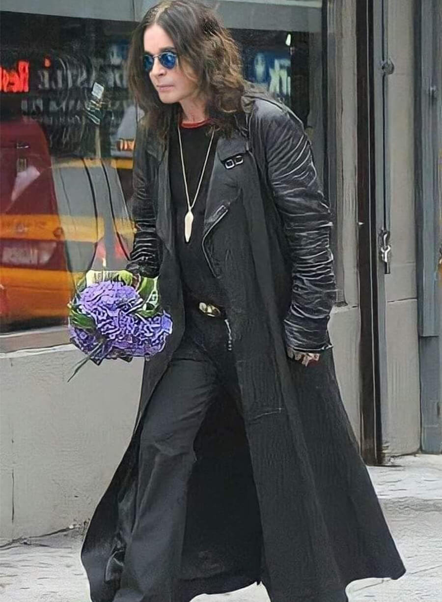 Ozzy Osbourne Black Leather Coat