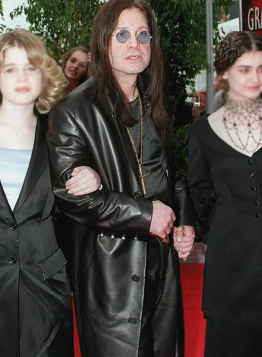 Ozzy Osbourne Grammy Awards Black Leather Coat
