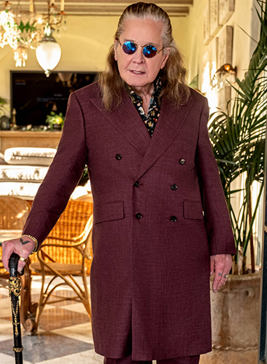 Ozzy Osbourne Maroon Wool Coat