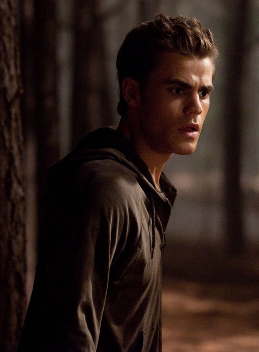 Paul Wesley The Vampire Diaries S02 Brown Zip Up Hoodie