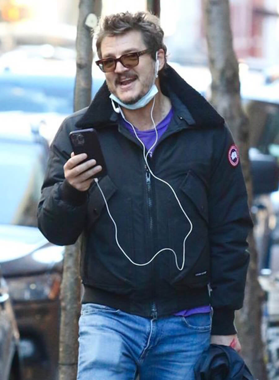 Pedro Pascal Black Shearling Jacket