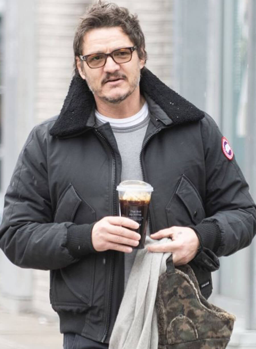 Pedro Pascal Black Shearling Jacket