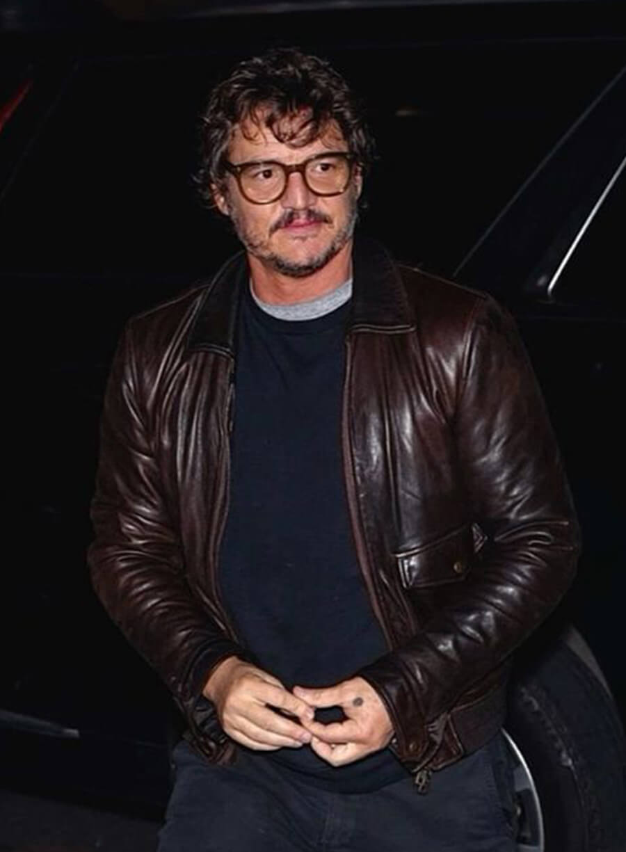 Pedro Pascal Brown Leather Jacket