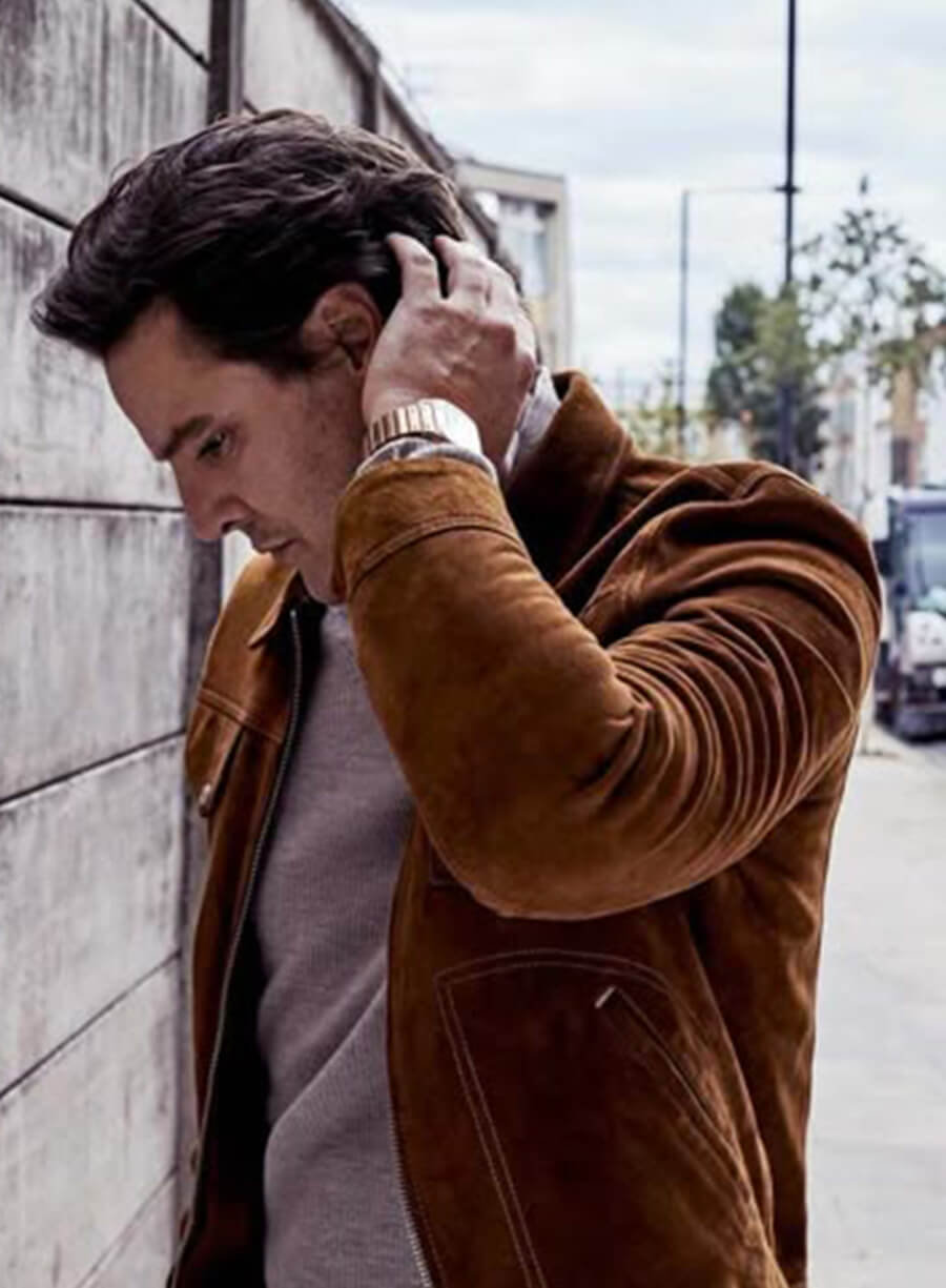 Pedro Pascal Brown Suede Leather Jacket