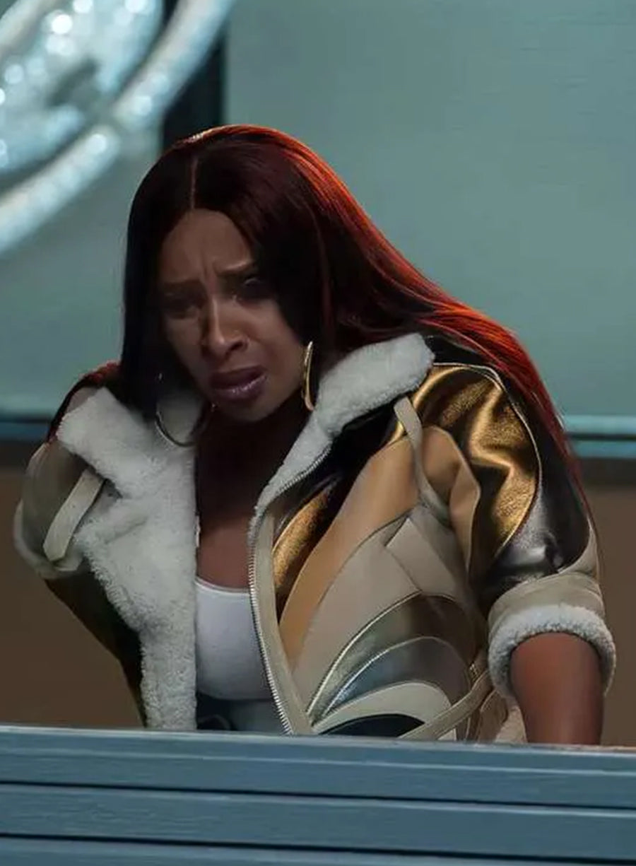 Power Book II Ghost Monet Shearling Leather Jacket