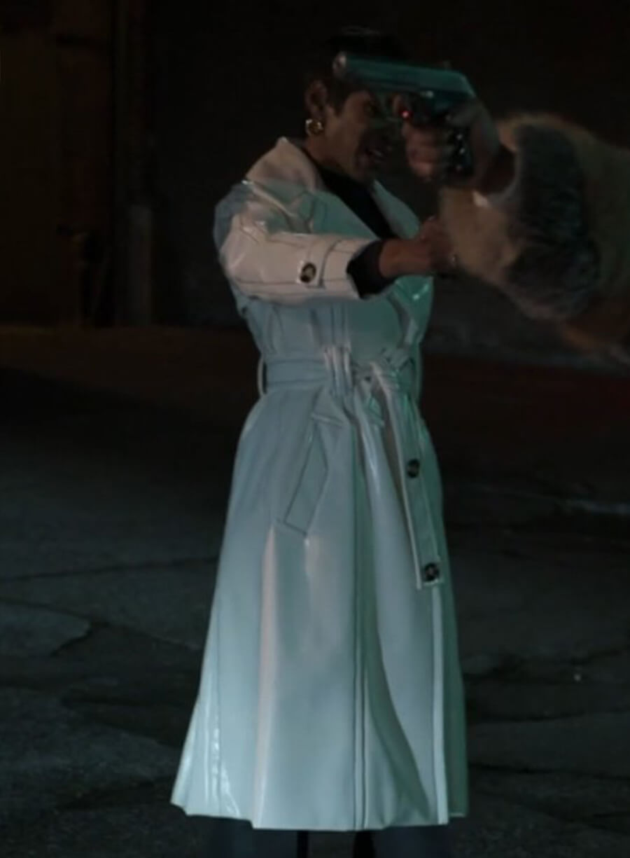 Power Book II: Ghost Noma White Leather Trench Coat