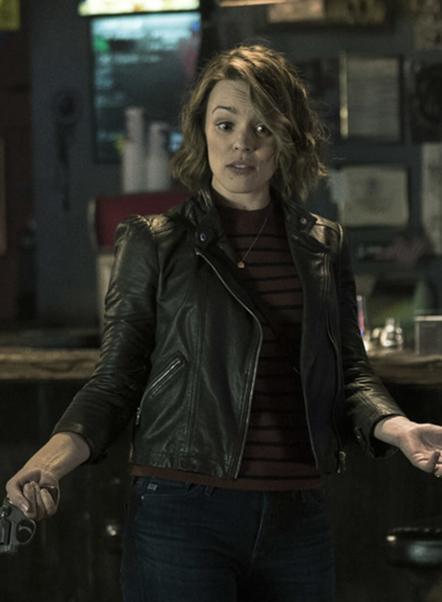 Rachel McAdams Game Night Black Biker Leather Jacket