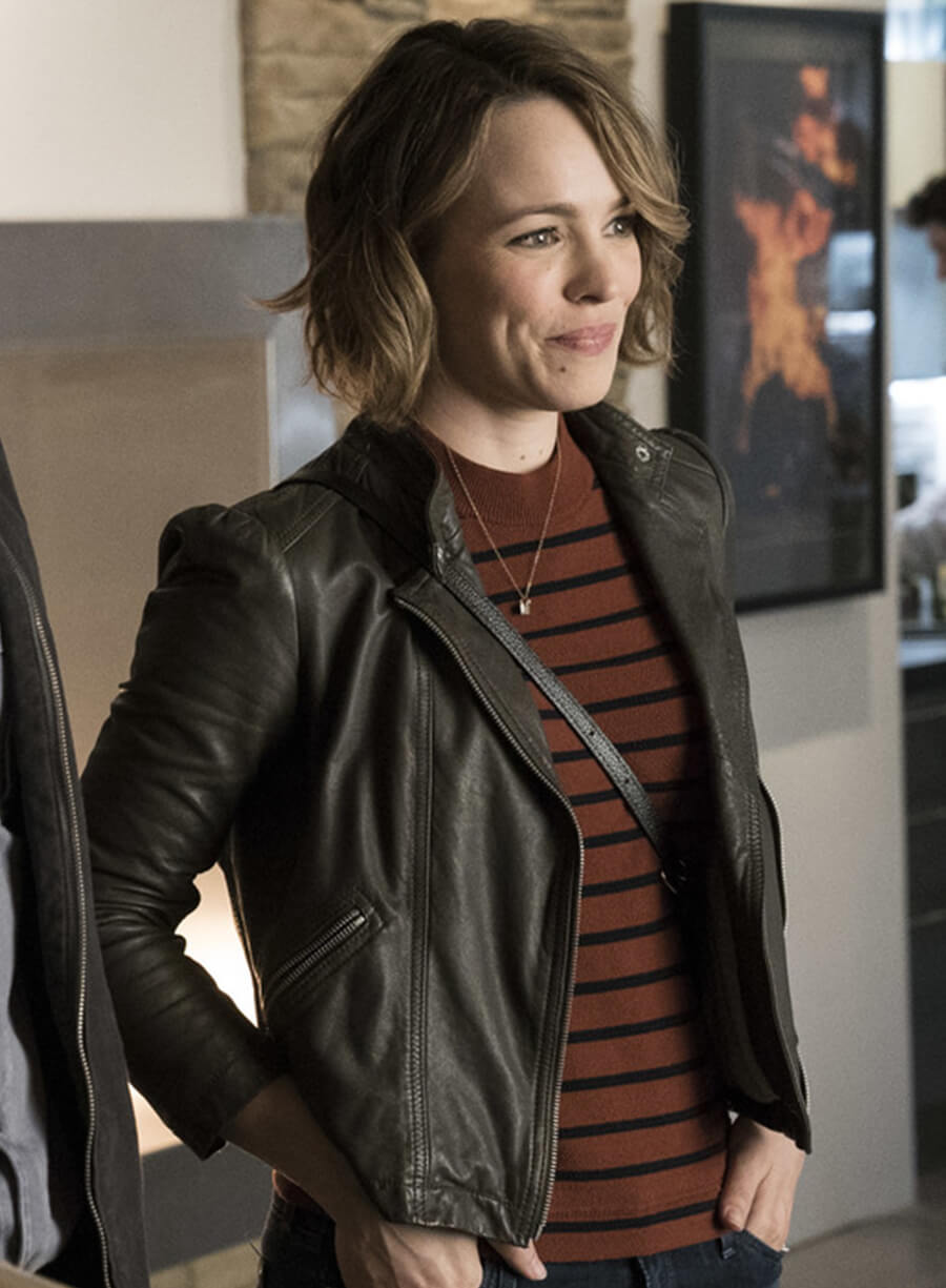 Rachel McAdams Game Night Black Biker Leather Jacket