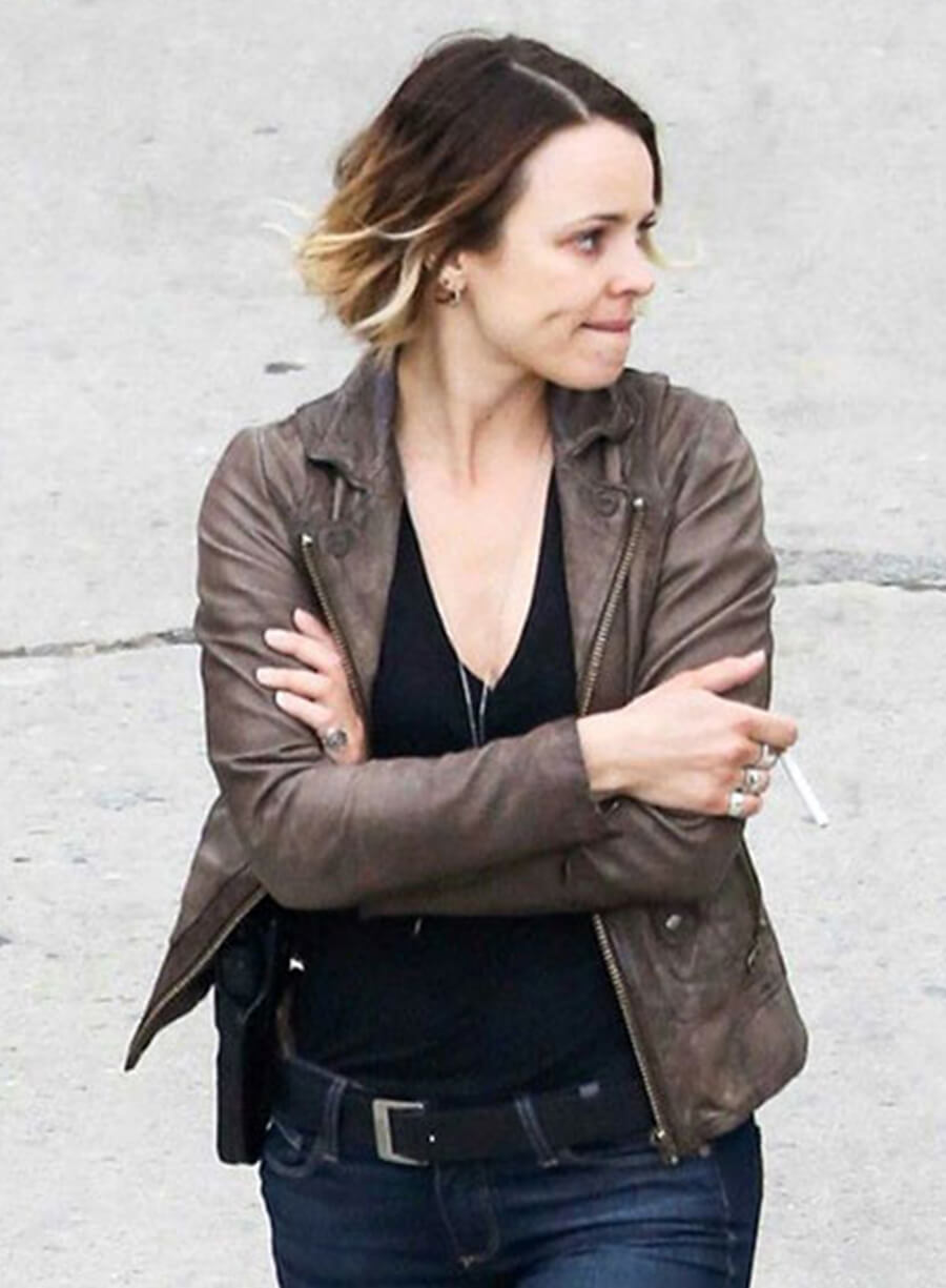 Rachel McAdams True Detective Brown Leather Jacket