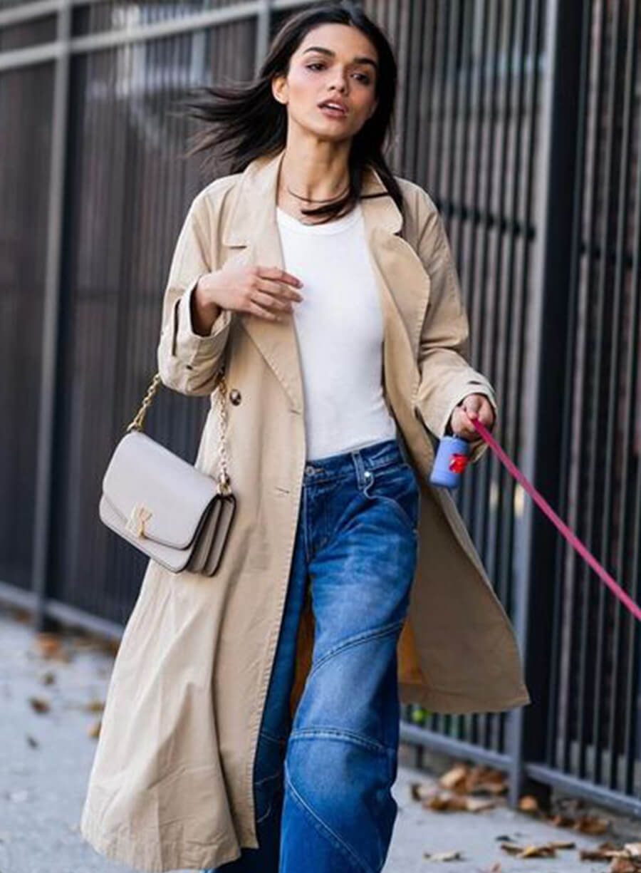 Rachel Zegler Beige Cotton Coat