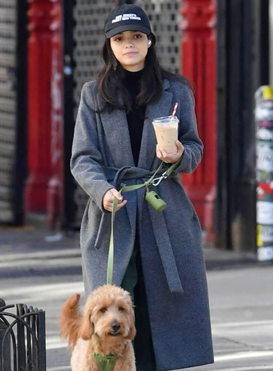 Rachel Zegler Grey Wool Coat