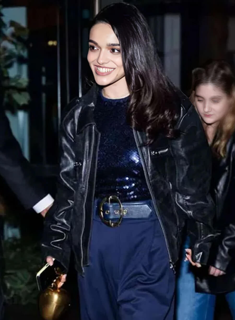 Rachel Zegler Snow White 2025 Black Leather Jacket