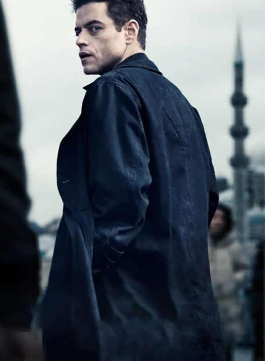 Rami Malek The Amateur 2025 Trench Coat