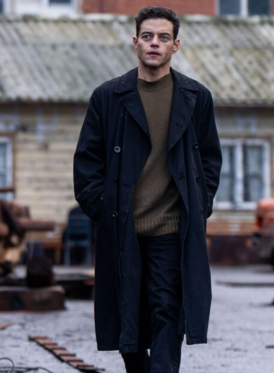Rami Malek The Amateur 2025 Trench Coat