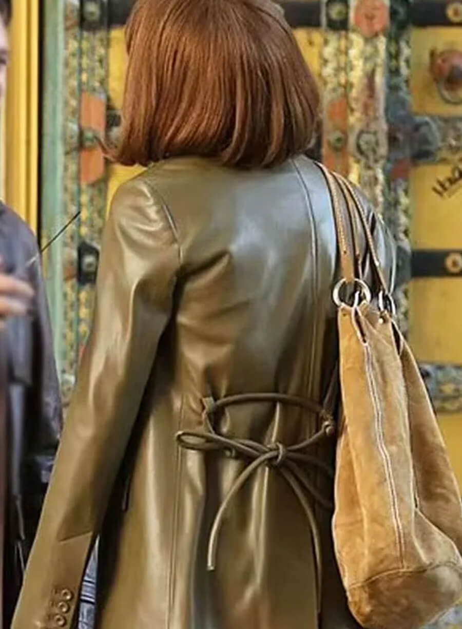 Renate Reinsve A Different Man Green Leather Blazer