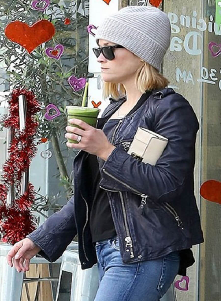 Resee Witherspoon Black Leather Jacket
